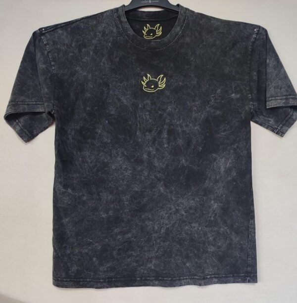 Playera Acid Wash Oversize Color Negro – 100% Algodón