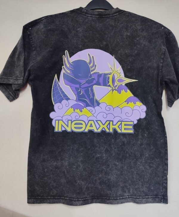 Playera Acid Wash Oversize Color Negro – 100% Algodón